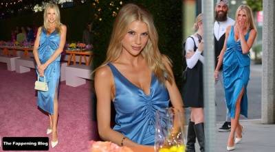 Charlotte McKinney Looks Hot in a Blue Dress at the ByFar Event in WeHo - Charlotte on fanspics.com