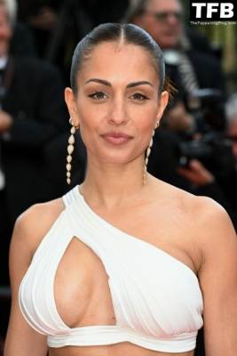 Hiba Abouk Shows Off Her Sexy Tits at the 75th Annual Cannes Film Festival on fanspics.com