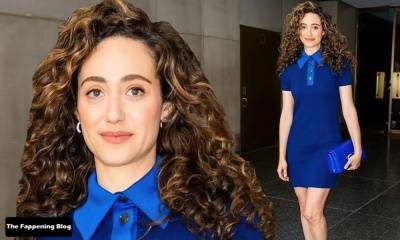 Emmy Rossum Flaunts Her Sexy Legs in NYC on fanspics.com