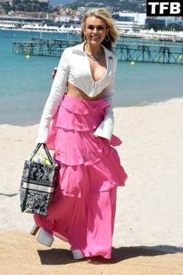 Tallia Storm is Seen at the Beach Martinez Hotel During the 75th Annual Cannes Film Festival on fanspics.com