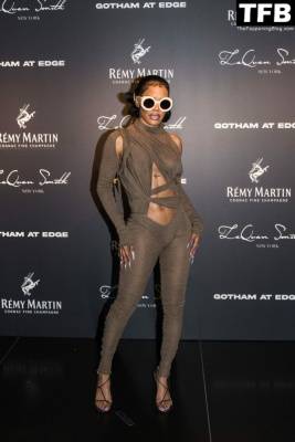 Teyana Taylor Flashes Her Nude Boobs as She Arrives at The Met Gala Boom Boom Room Afterparty on fanspics.com