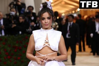 Camila Cabello Poses Braless at The 2022 Met Gala in NYC on fanspics.com