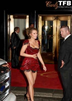 Leggy Blake Lively Exits a MET Gala After-Party in NYC on fanspics.com