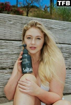 Iskra Lawrence Poses for Her Saltair Skin Care Products in Los Angeles - Los Angeles on fanspics.com