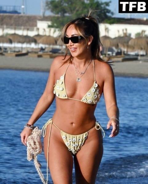 Lauryn Goodman Shows Off Her Sexy Bikini Body on the Beach in Marbella on fanspics.com