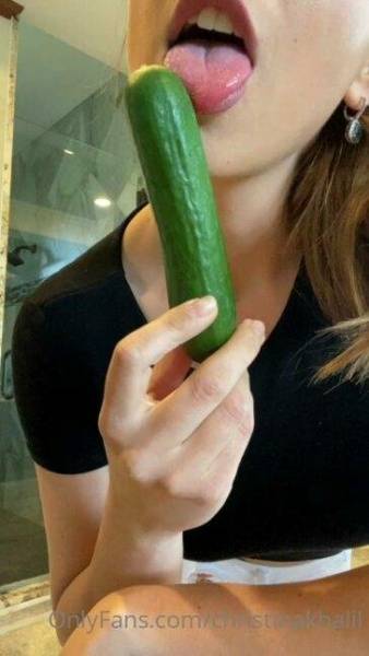 Christina Khalil Cucumber Blowjob  Video  on fanspics.com