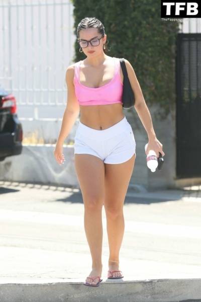Addison Rae Looks Happy and Fit While Coming Out of a Pilates Class in WeHo on fanspics.com