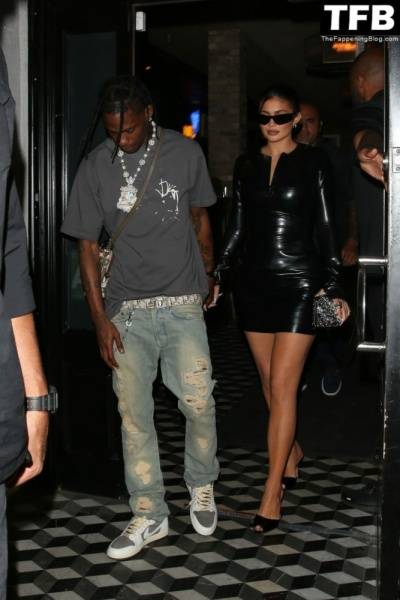 Kylie Jenner & Travis Scott Dine Out with James Harden at Celeb Hotspot Crag 19s in WeHo on fanspics.com
