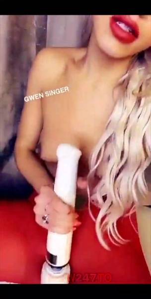 Gwen Singer sexy in red snapchat premium xxx porn videos on fanspics.com