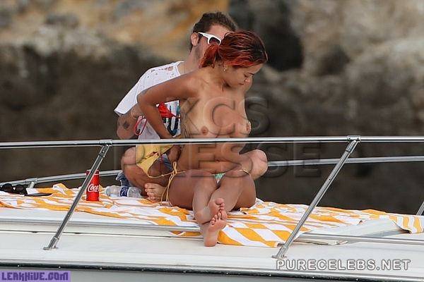  Rita Ora Tanning Topless On A Yacht on fanspics.com