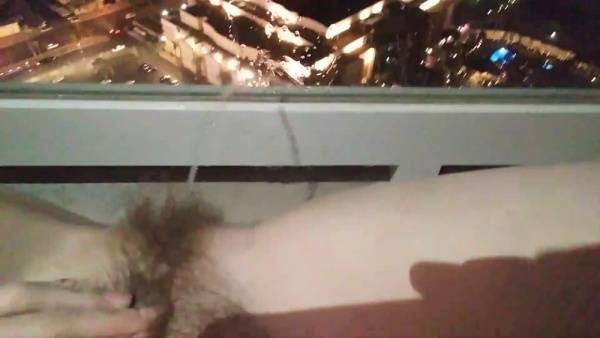 CandieCane peeing all over vegas hotel balcony xxx premium porn video on fanspics.com