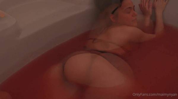 Maimy ASMR Nude Lingerie Strip Bath Video  on fanspics.com