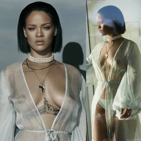 Rihanna Sexy Bikini Robe Nipple Slip Photos Leaked on fanspics.com