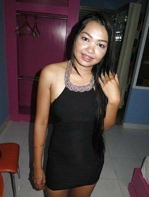 Young Thai barmaid showing off freshly shaved Bangkok pussy - Thailand on fanspics.com