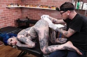 Tattoo enthusiast Amber Luke gets fucked after getting a new tat on fanspics.com