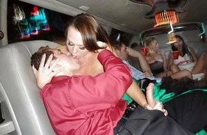 Slutty chicks showing off their blowjob skills on the back seat on fanspics.com