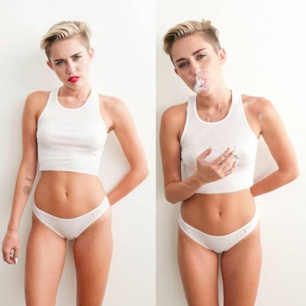 Miley Cyrus See-Through Panties BTS Photoshoot  - Usa on fanspics.com
