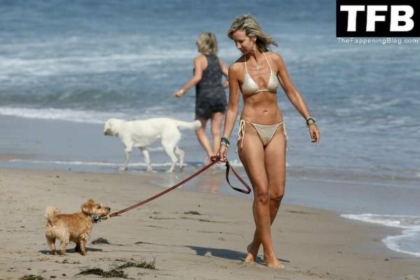 Lady Victoria Hervey Takes Her Norfolk Terrier D 19Artagnan For Beach Stroll in Malibu on fanspics.com