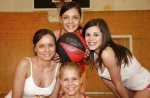 Gorgeous sporty teen girls having lesbian fun after training on fanspics.com