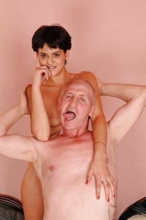 Slutty teen Mira Shine gets fucked and facialized by an oldman on fanspics.com