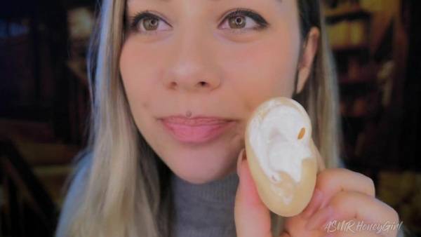 HoneyGirl ASMR - Very Intense Ear Licking + Soft Marshmallow on fanspics.com