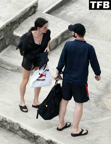 Courteney Cox Enjoys the Summer Holiday with Johnny McDaid in Positano on fanspics.com