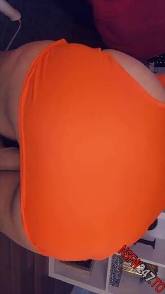 Charley Hart sexy orange dress riding dildo snapchat premium xxx porn videos on fanspics.com