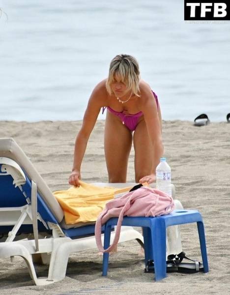 Ashley Roberts Enjoys the Beach on Holiday in Marbella on fanspics.com