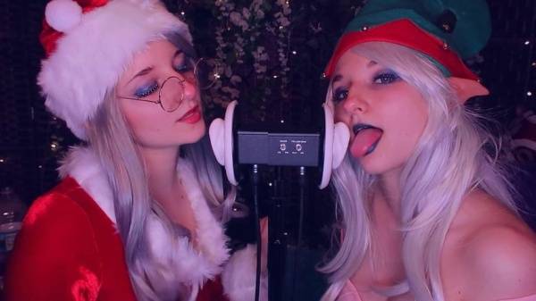 AftynRose ASMR - Christmas Twins Ear Licking on fanspics.com