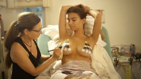 Emily Ratajkowski Nude Body Paint Photoshoot Video  - Usa on fanspics.com