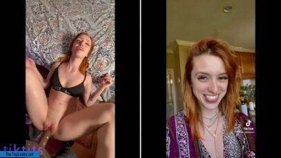 The redheaded chick is fucked by her stepfather and she admires it on TikTok on fanspics.com