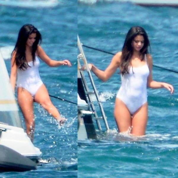 Selena Gomez See Through One Piece Lingerie Beach Set  - Usa on fanspics.com