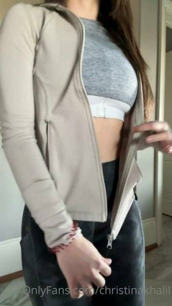 Christina Khalil Sexy Gym Outfit Strip Onlyfans Video Leaked on fanspics.com