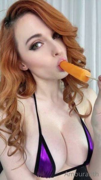 Amouranth Nude Popsicle Blowjob Onlyfans Video on fanspics.com