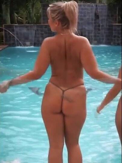 Paige VanZant Naked By The Pool Topless Onlyfans Video on fanspics.com