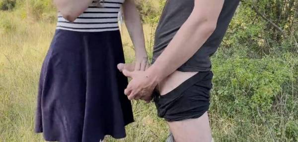 Public dick flash in front of the couple of hikers. She helped me cum while he was on the phone on fanspics.com