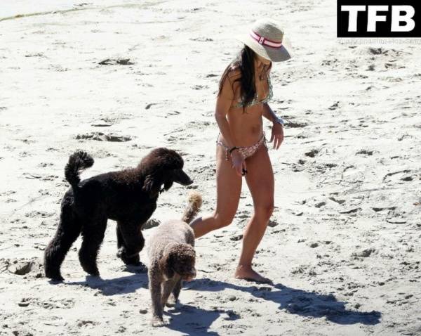 Jordana Brewster & Mason Morfit Enjoy the Morning on the Beach in Santa Barbara on fanspics.com