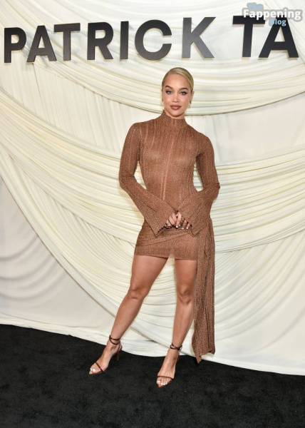Jasmine Sanders Shows Off Her Sexy Legs at Patrick Ta’s Makeup Launch in Hollywood (17 Photos) on fanspics.com