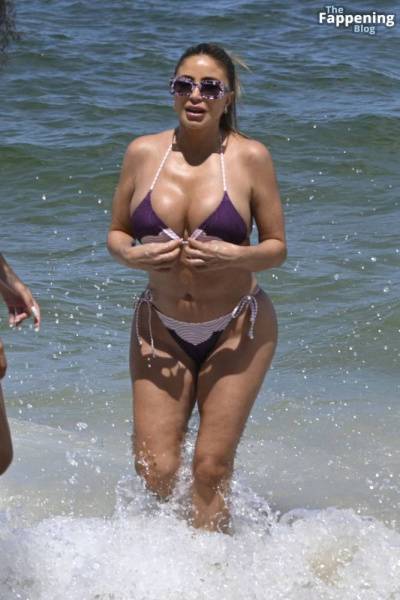 Larsa Pippen Looks Incredible as She Wears a Purple String Bikini on Miami Beach (24 Photos) on fanspics.com