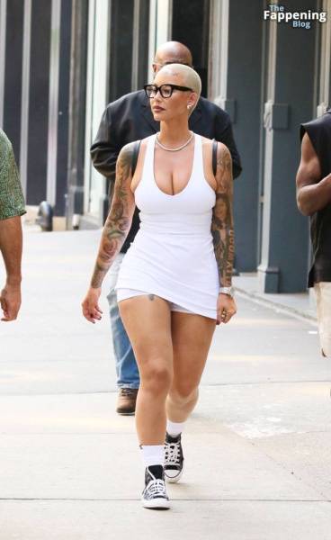 Amber Rose Turns Heads in a Revealing White Mini Dress During SoHo Outing (39 Photos) on fanspics.com